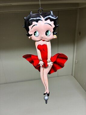 Betty Boop Metal Tin Coat Hanger Hook Red Dress
